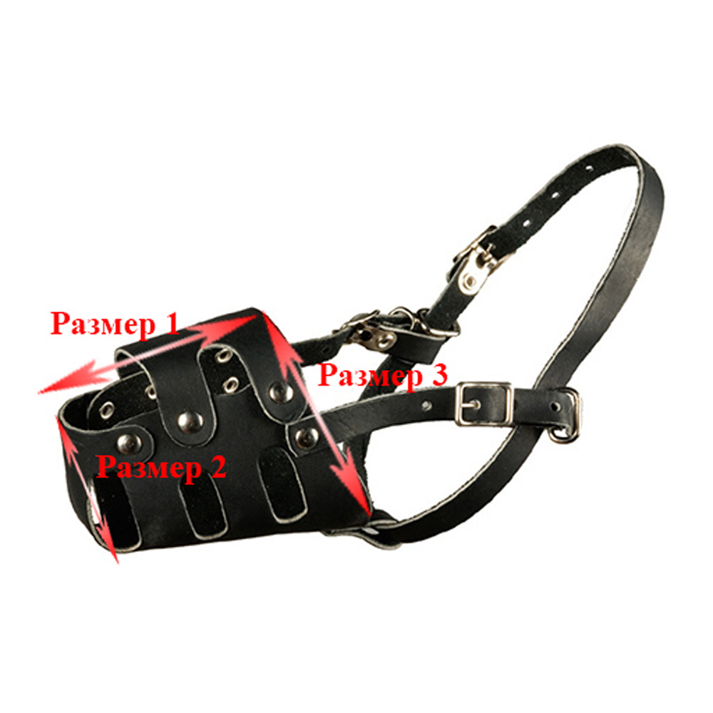 

Каскад Намордник для добермана цельнокроеный из кожи, обхват морды, Разноцветный