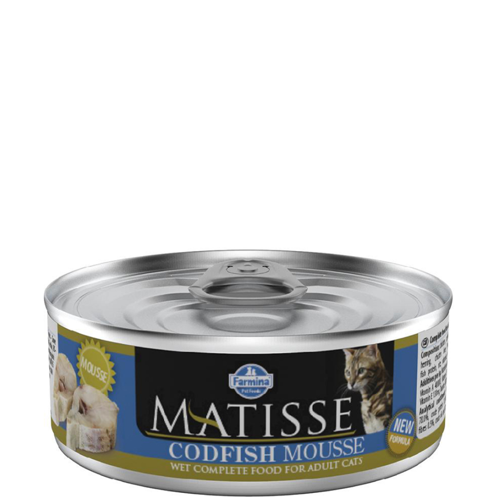 

Farmina Matisse Влажный корм (консервы) для кошек, мусс с треской, 85 гр.