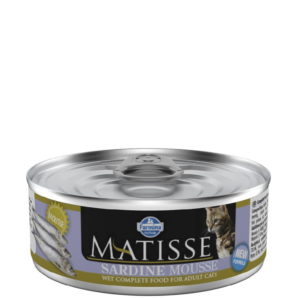 

Farmina Matisse Влажный корм (консервы) для кошек, мусс с сардинами, 85 гр.