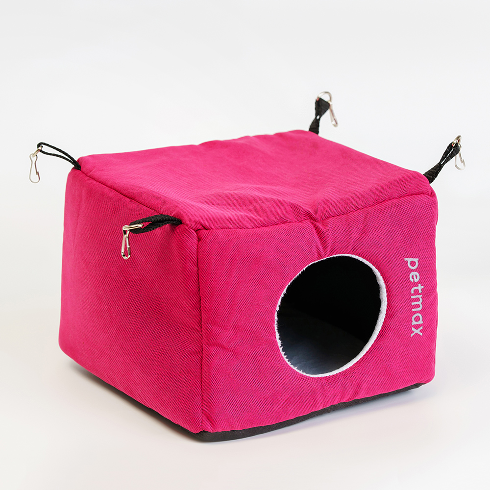 

Petmax Домик для грызунов Куб Локер, 19х19х13,5 см, Красный