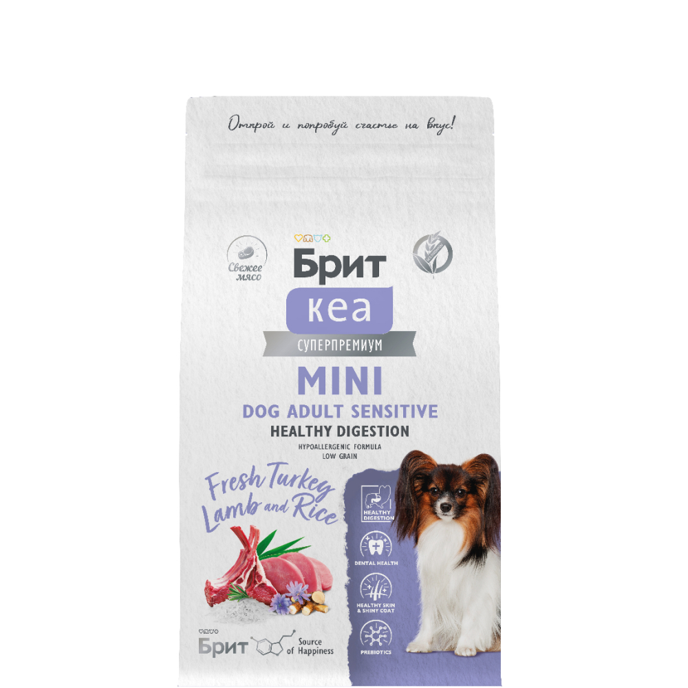 

Brit Кеа Сухой корм для собак мелких пород с чувствительным пищеварением, с индейкой, ягненком и рисом, 1,5 кг