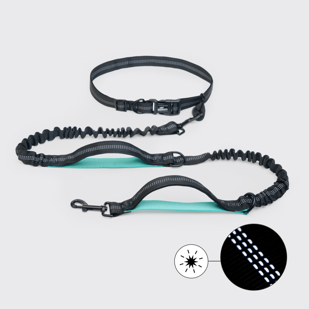 

Rungo Поводок для бега черно-зеленый 160-240мм, Черный