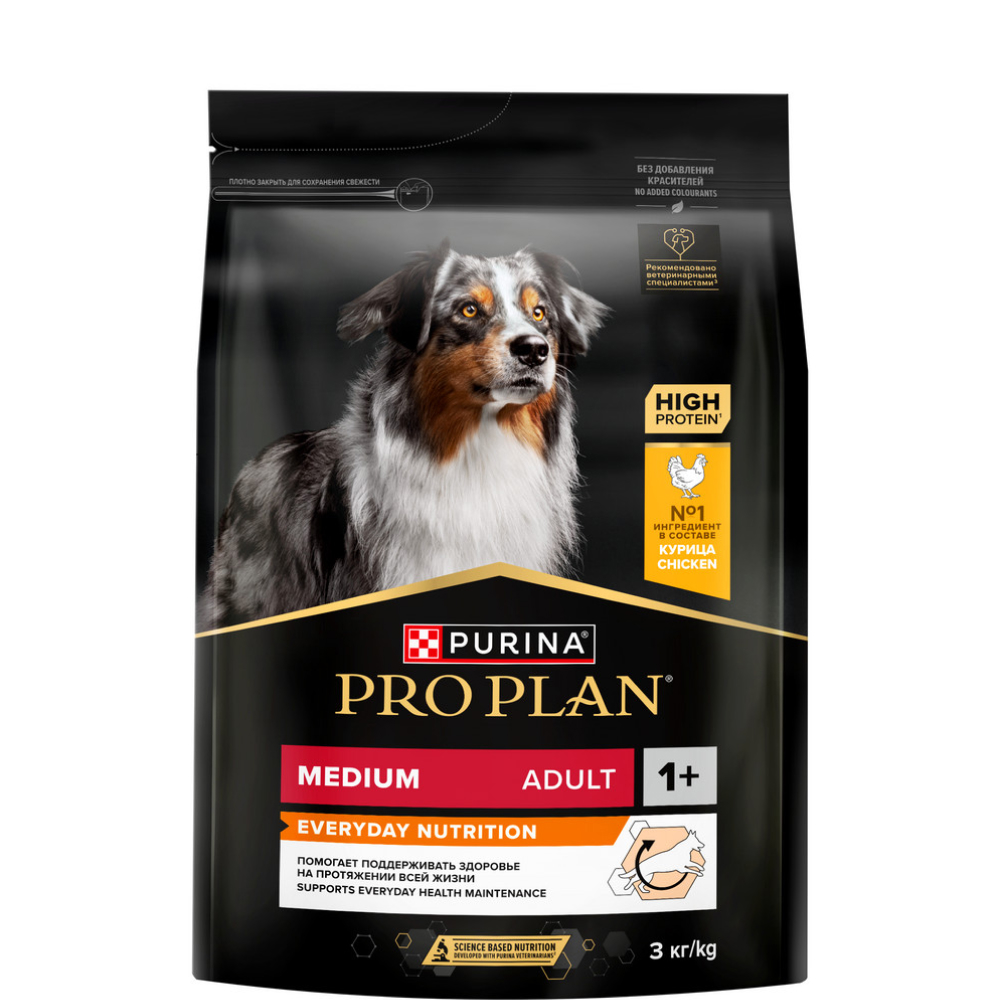 ProPlan Everyday Nutrition Сухой корм для взрослых собак средних пород, с высоким содержанием курицы