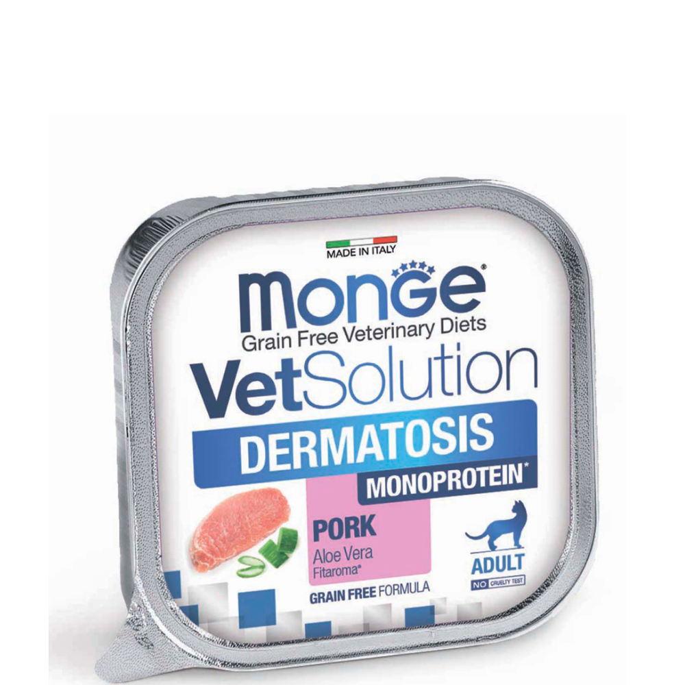 

Monge VetSolution Cat Dermatosis Влажный корм (ламистер) для кошек при заболеваниях кожи, 100 гр.