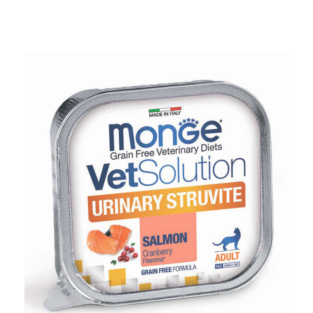 

Monge VetSolution Cat Urinary Struvite Влажный корм (ламистер) для кошек при заболеваниях мочеполовой системы, 100 гр.