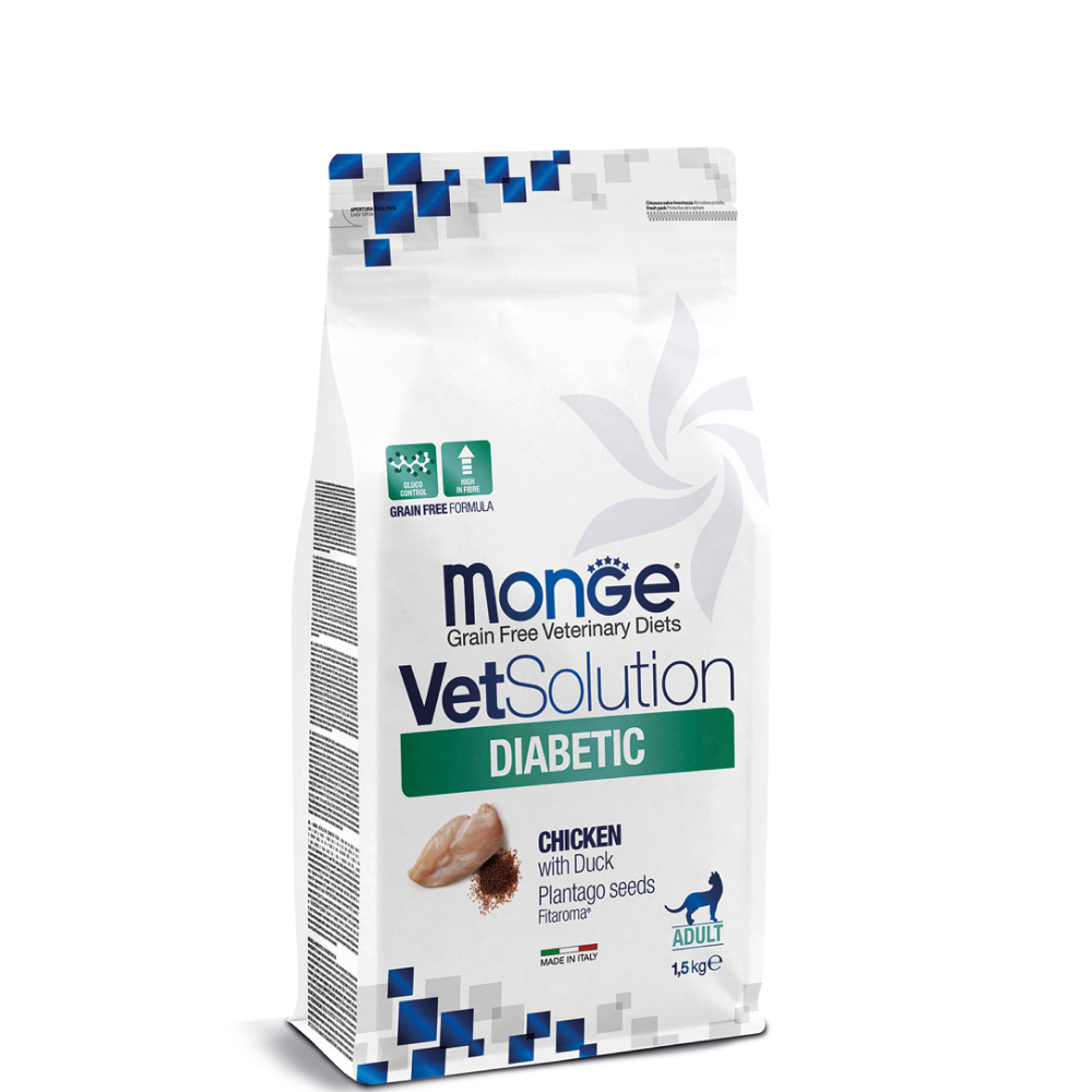 

Monge VetSolution Cat Diabetic Сухой корм для кошек при сахарном диабете и избыточном весе, 1,5 кг