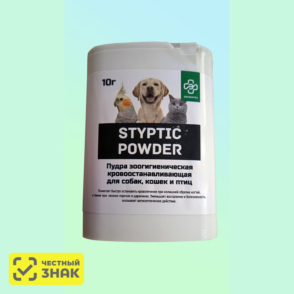 

STYPTIC POWDER Styptic powder Пудра кровоостанавливающая для собак, кошек и птиц, 10 гр.