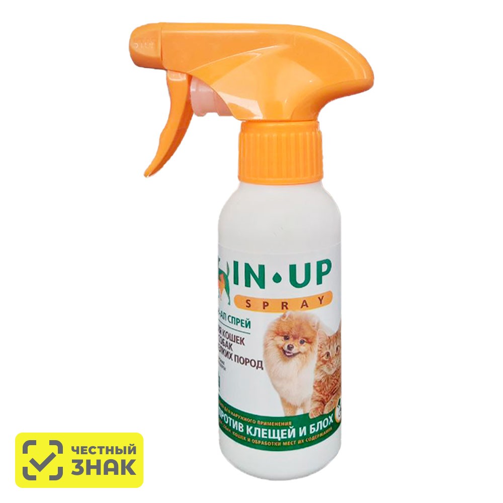 

Астрафарм IN-UP Спрей от блох и клещей для кошек и собак мелких пород, 100 мл