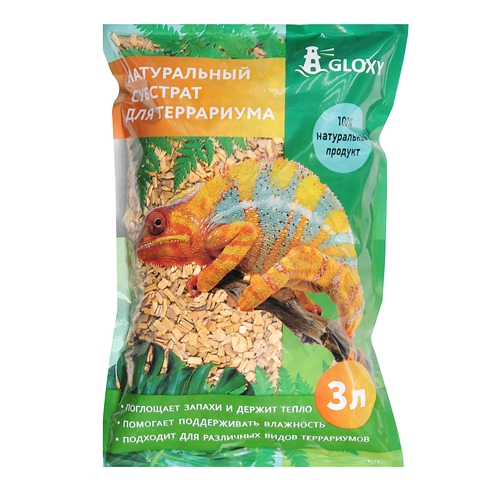 

Gloxy Субстрат натуральный для террариумов Щепа дуба, 3 л