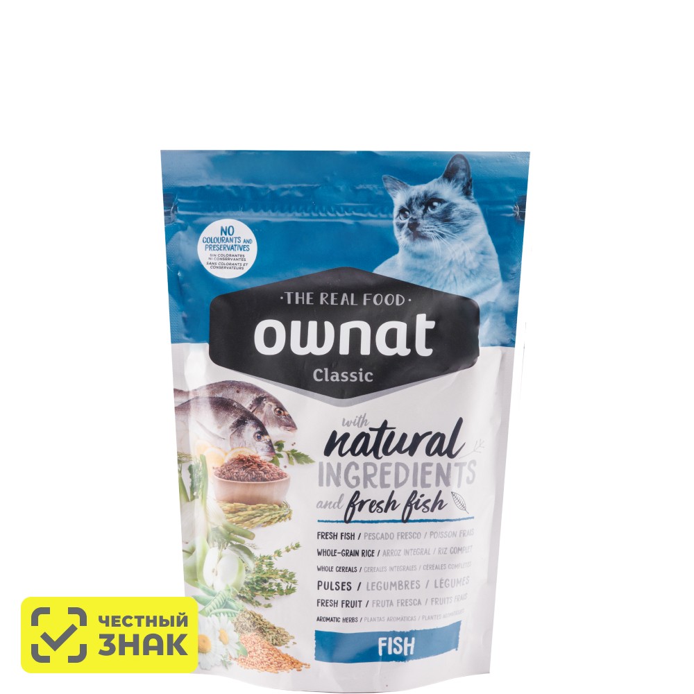 Ownat Adult Classic Сухой корм для кошек, с рыбой, 400 гр