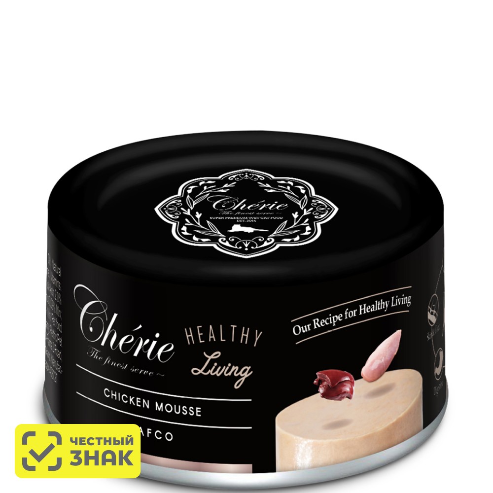 

Pettric Cherie Влажный корм (консервы) для кошек, мусс из курицы, 80 гр.