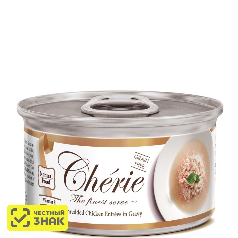 Pettric Cherie Влажный корм для кошек, с курицей в подливе, 80 гр