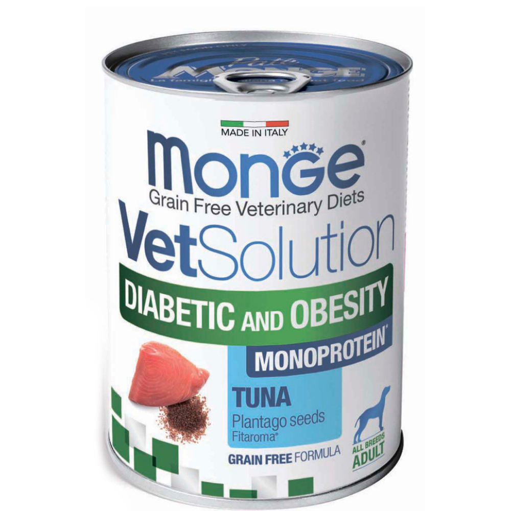 

Monge VetSolution Diabetic and Obesity Влажный корм (консервы) для собак с сахарным диабетом и избыточным весом, 400 гр.