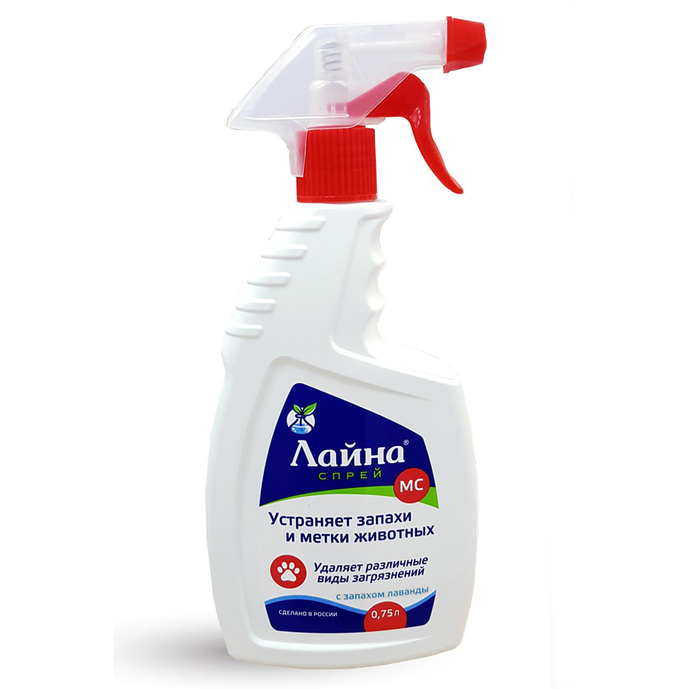 

Лайна Спрей для устранения запахов и меток кошек и собак, 750 мл, с запахом лаванды