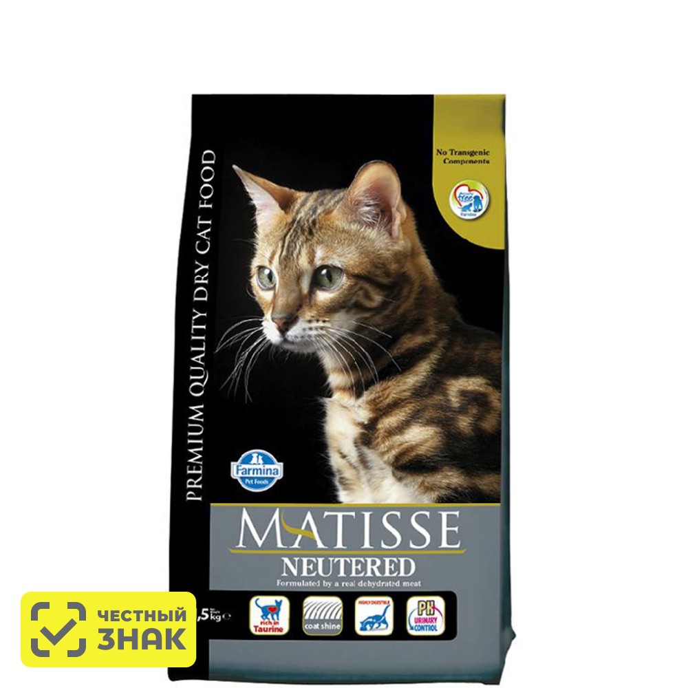 

Farmina Matisse Cухой корм для стерилизованных кошек и кастрированных котов, с курицей, 1,5 кг