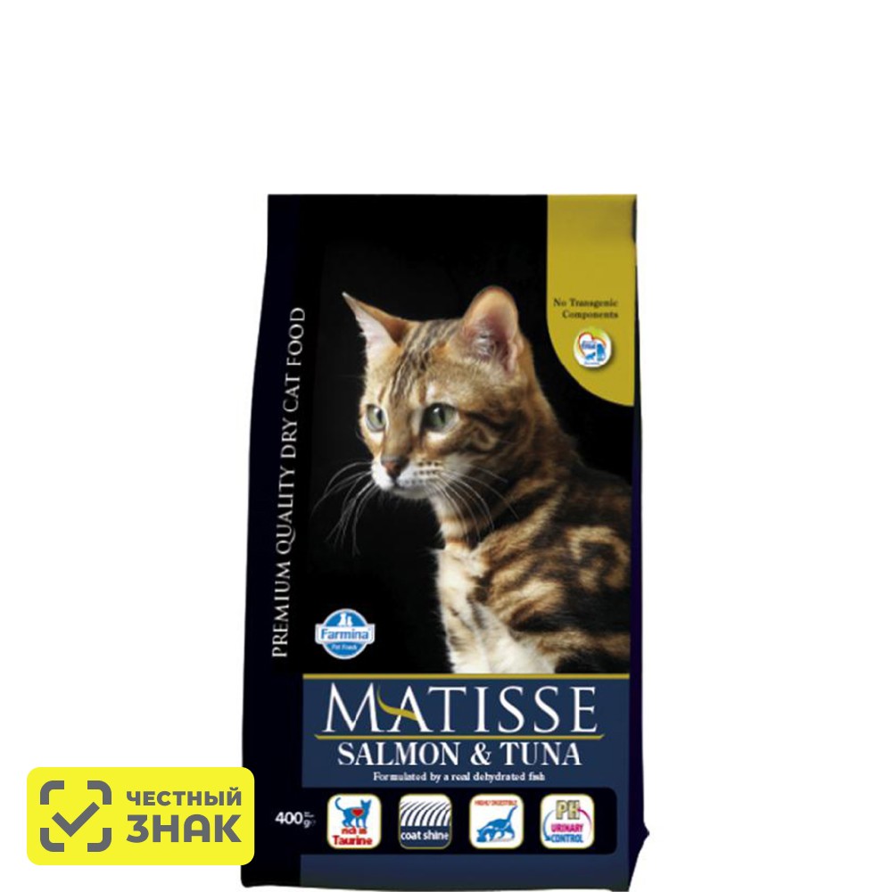 

Farmina Matisse Cухой корм для взрослых кошек, с лососем и тунцом, 400 гр.
