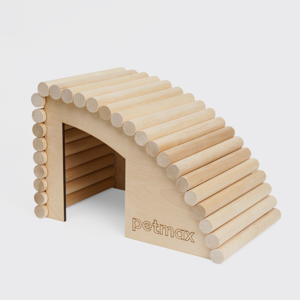 

Petmax Домик из березы для кролика, 39х25х26 см (левый угол)