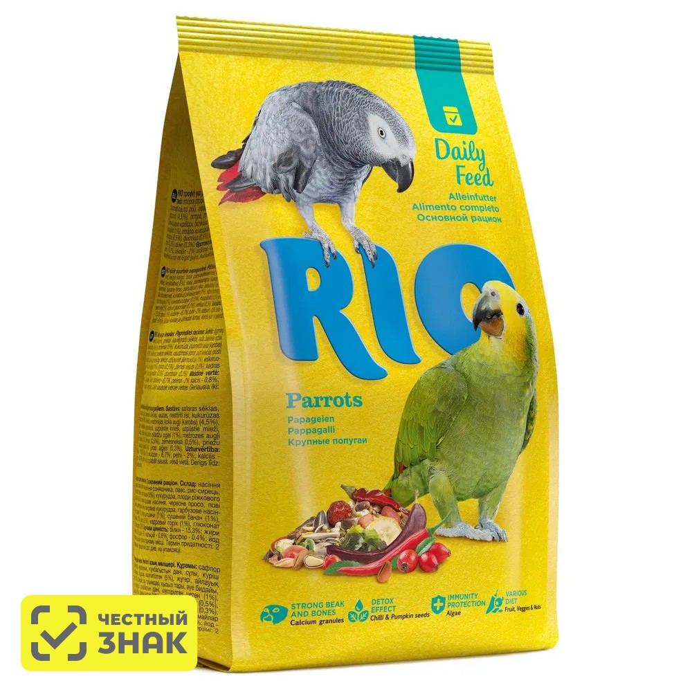 

РИО Корм для крупных попугаев 500г