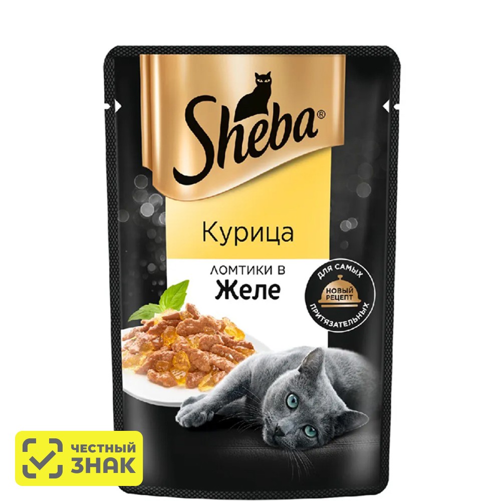 

Sheba Влажный корм (пауч) для кошек, с ломтиками курицы в желе, 75 гр.