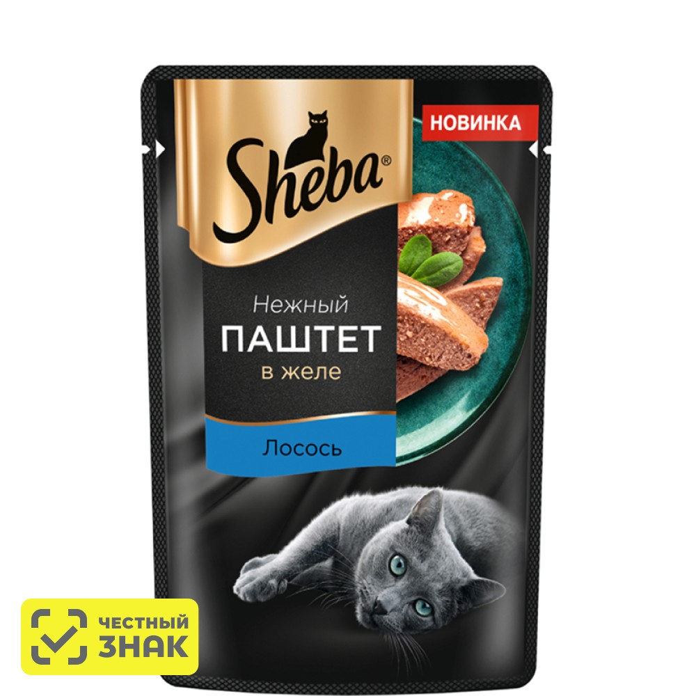 

Sheba Влажный корм (пауч) для кошек, с паштетом из лосося в желе, 75 гр.