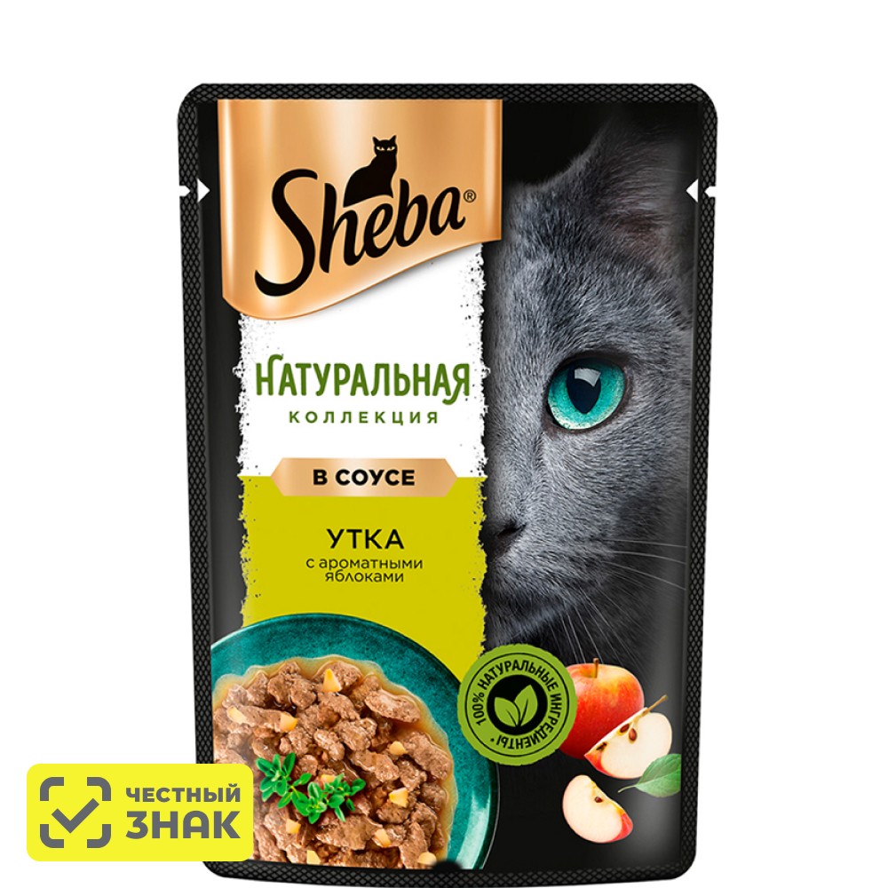 

Sheba Влажный корм (пауч) для кошек Натуральная коллекция, утка с яблоками в соусе, 75 гр.