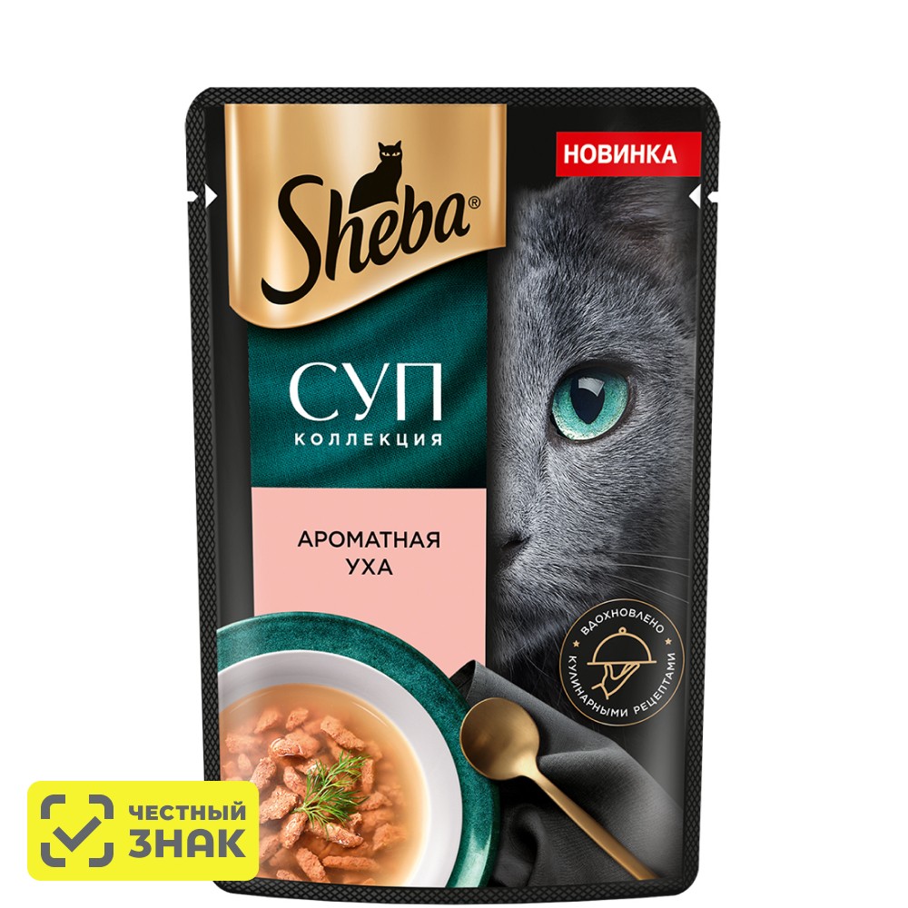 

Sheba Влажный корм (пауч) для взрослых кошек Суп Коллекция, с добавлением форели, 70 гр.
