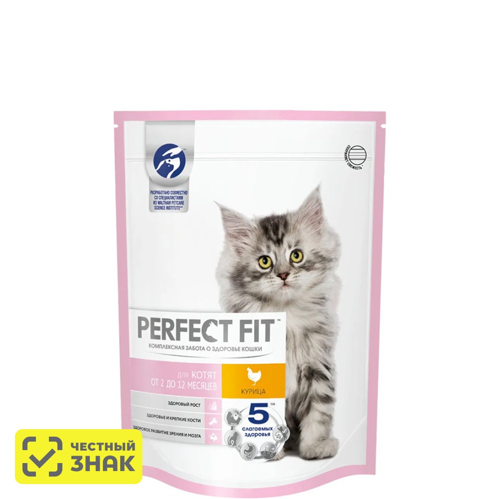

Perfect Fit Сухой корм для котят от 2 до 12 месяцев, с курицей, 650 гр.