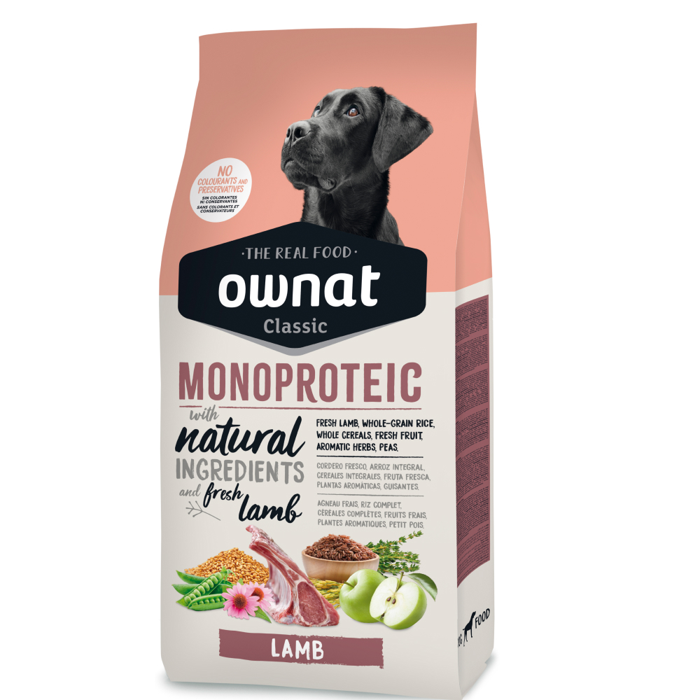 Ownat Classic Monoproteic Сухой монопротеиновый корм для собак, с ягненком