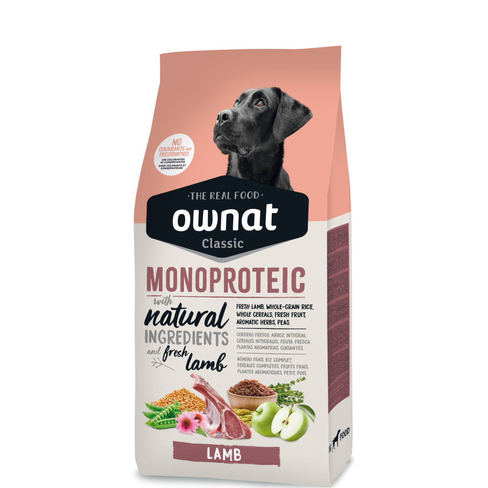 

Ownat Classic Monoproteic Сухой монопротеиновый корм для собак, с ягненком, 4 кг