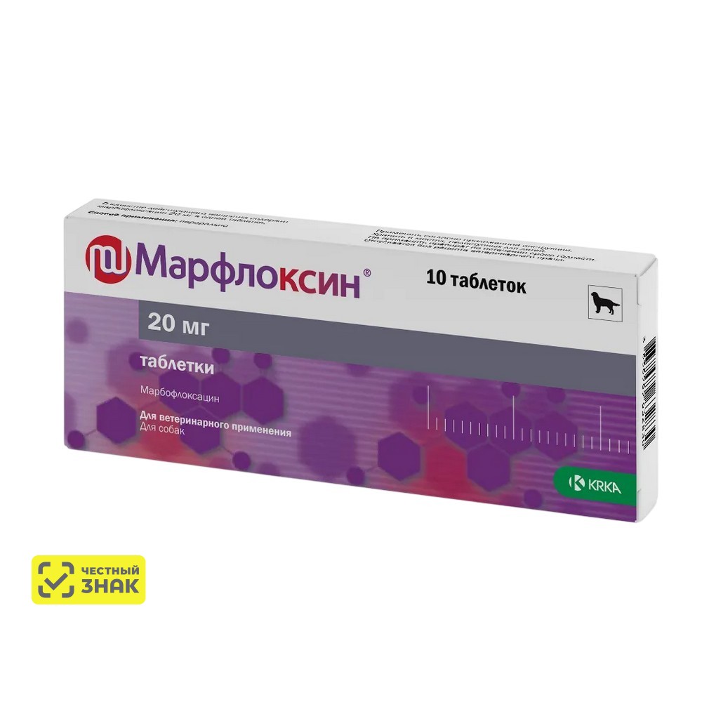 

KRKA Марфлоксин Таблетки для кошек и собак при заболеваниях бактериальной и микроплазменной этиологии, 20 мг, 10 таблеток (по рецепту)