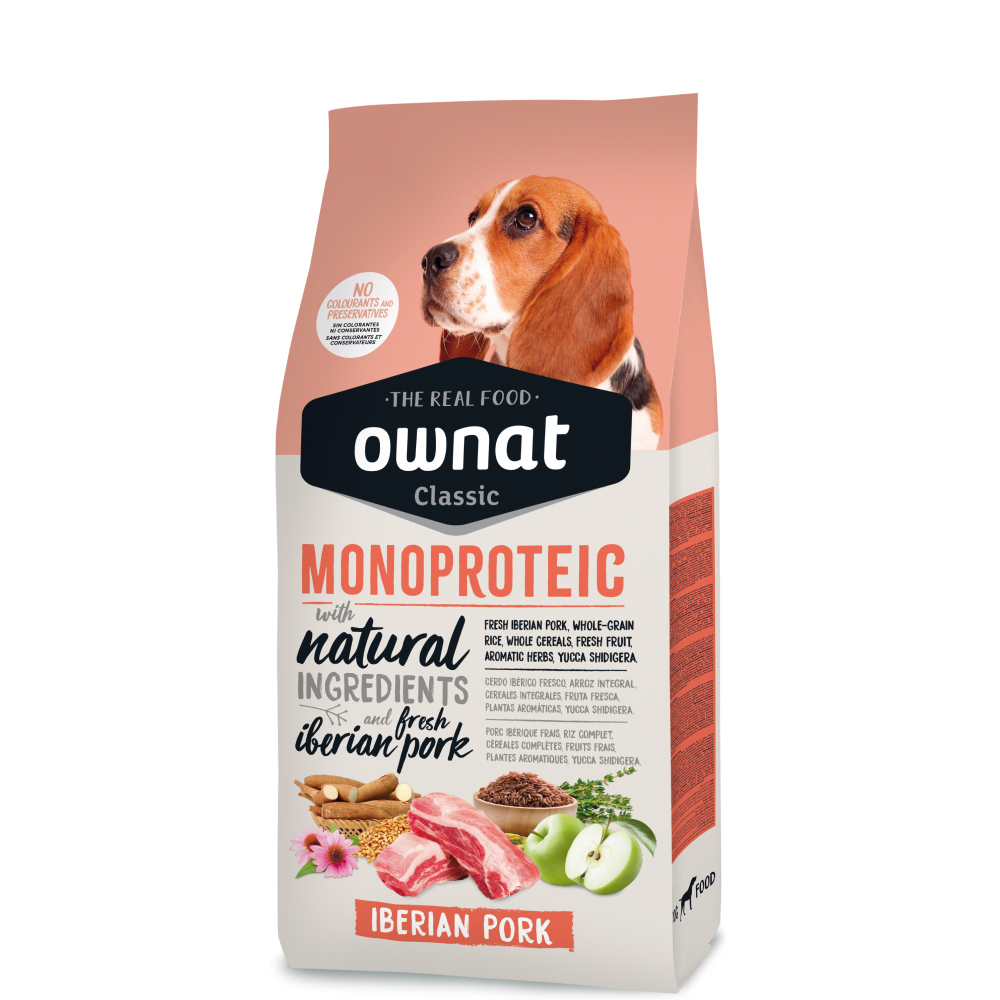 

Ownat Classic Monoproteic Сухой монопротеиновый корм для собак, с иберийской свининой, 4 кг