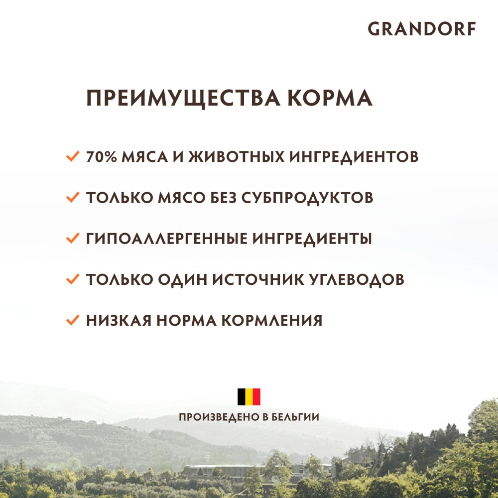 

GRANDORF Holistic Adult Mini Сухой корм для взрослых собак мелких пород, с ягненком и индейкой, 3 кг