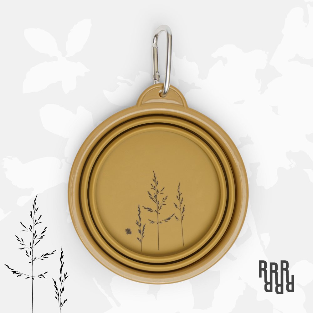 

RURRI Миска складная силиконовая для кошек и собак, 750 мл, горчичный, Серый