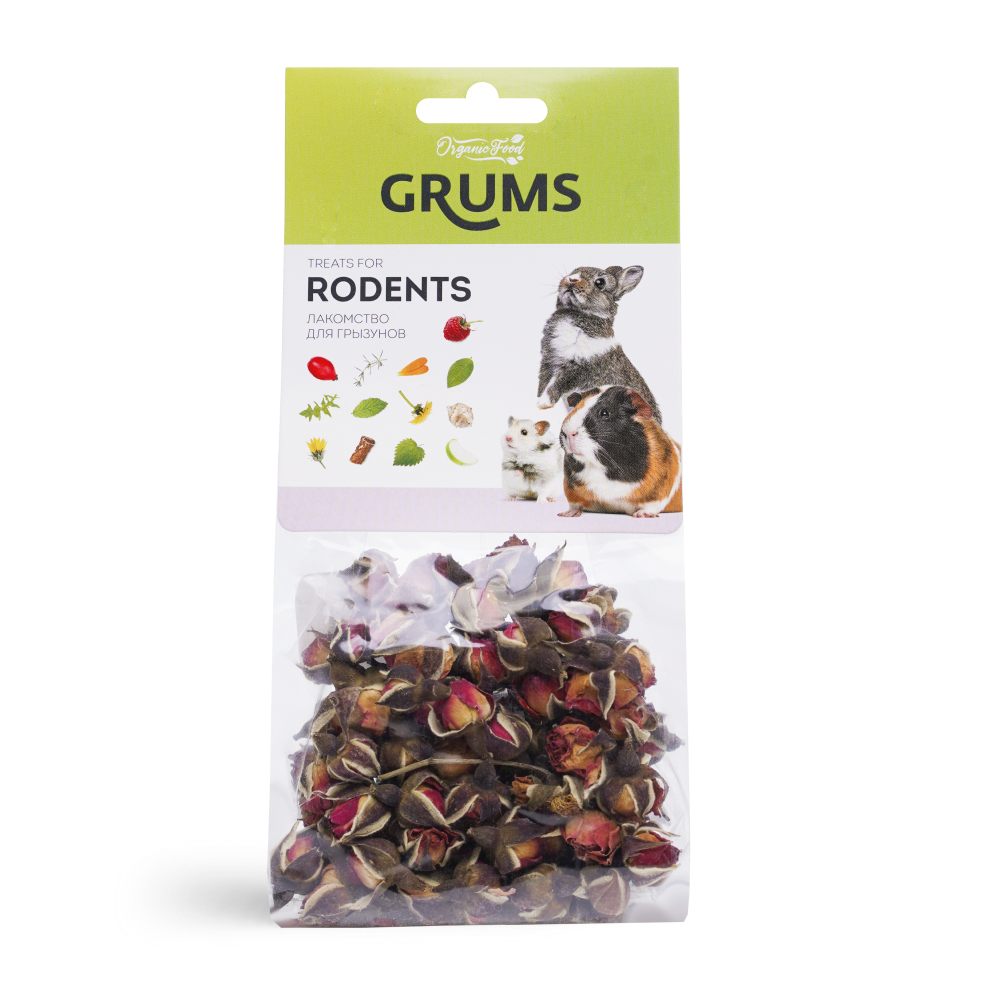 GRUMS Лакомство для грызунов Бутоны роз, 20 гр