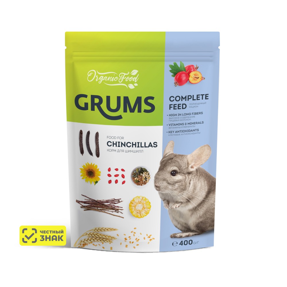 GRUMS Корм для шиншилл, 400 гр.
