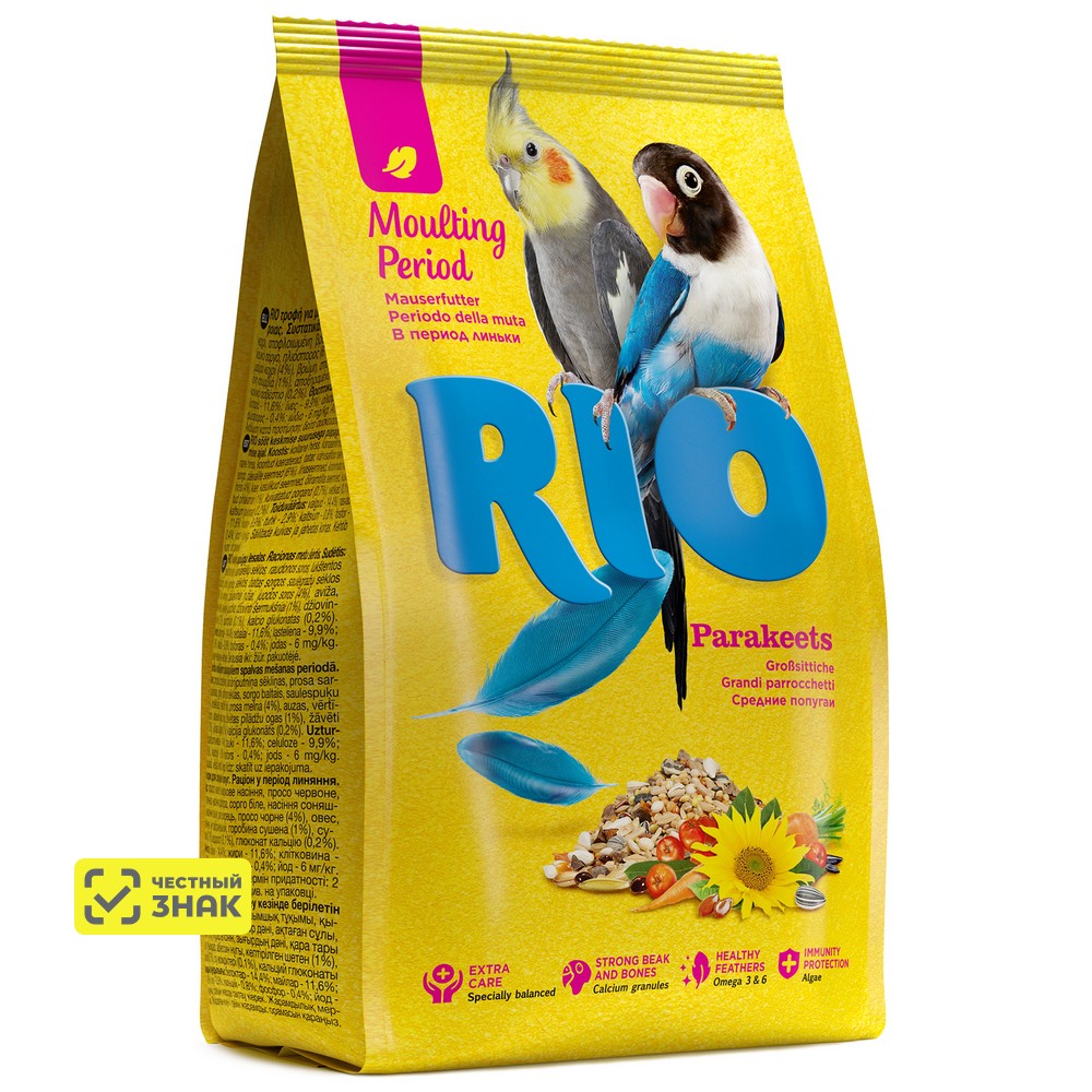 RIO Корм для средних попугаев в период линьки, 1 кг
