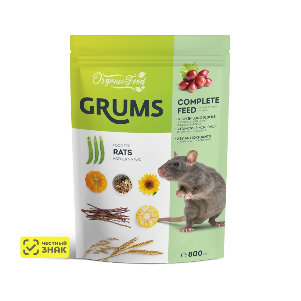 GRUMS Корм для крыс, 800 гр.
