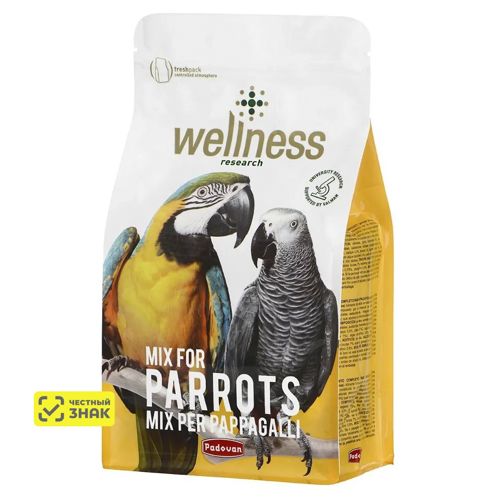 

Padovan Wellness Mix Корм полнорационный для крупных попугаев, 750 гр.