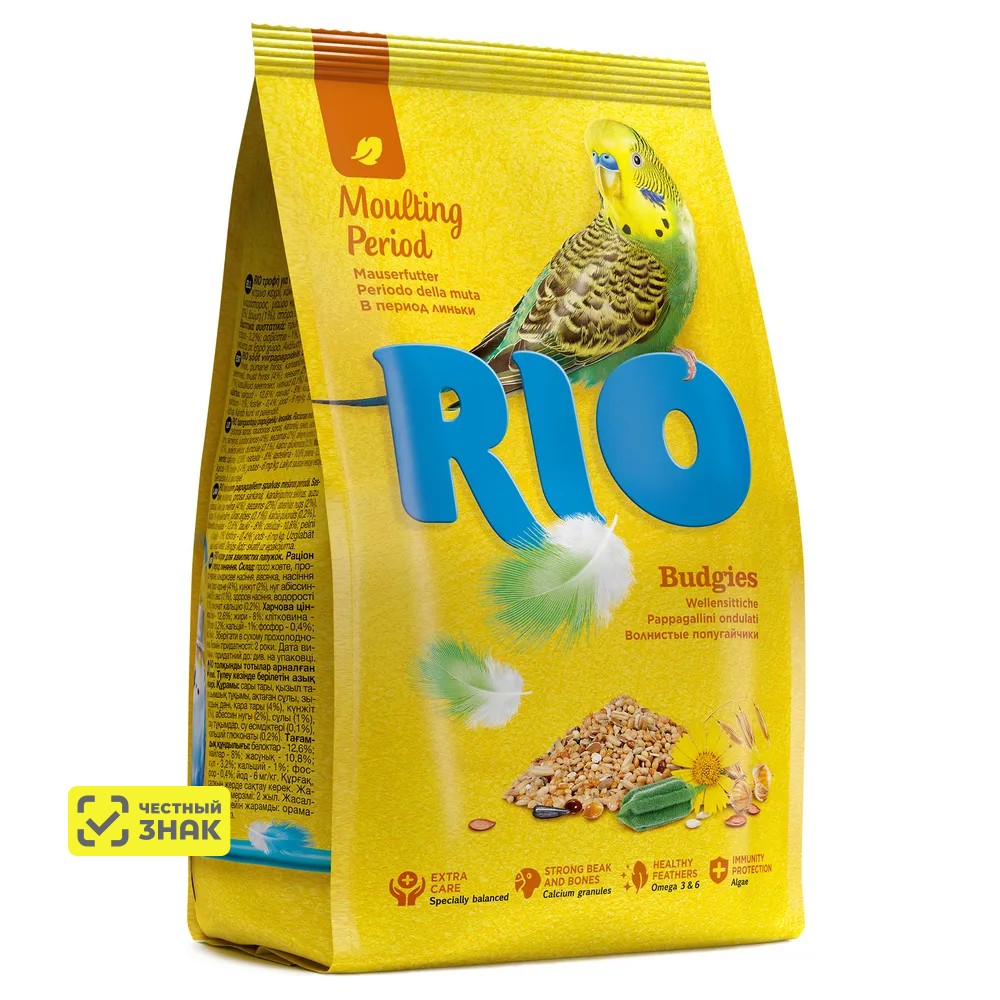 

RIO Корм для волнистых попугайчиков в период линьки, 500 г