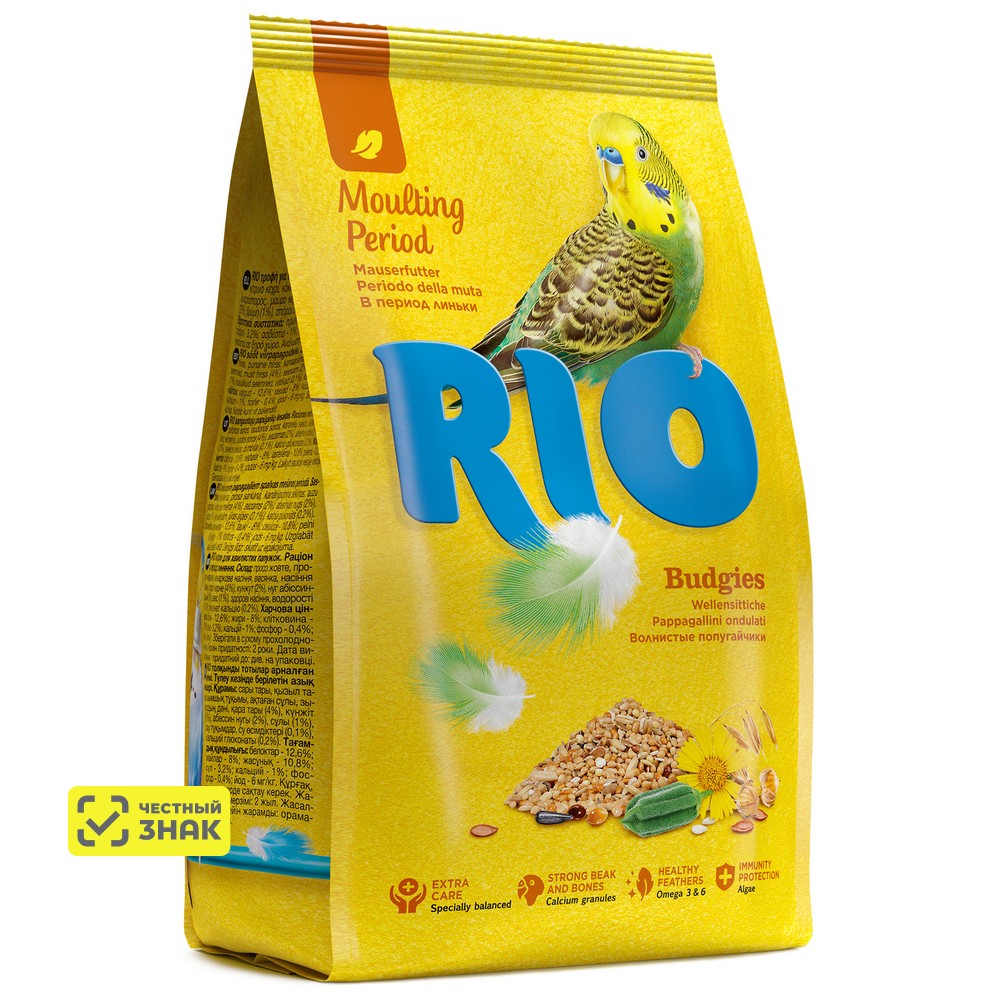 RIO Корм для волнистых попугаев в период линьки 1 кг