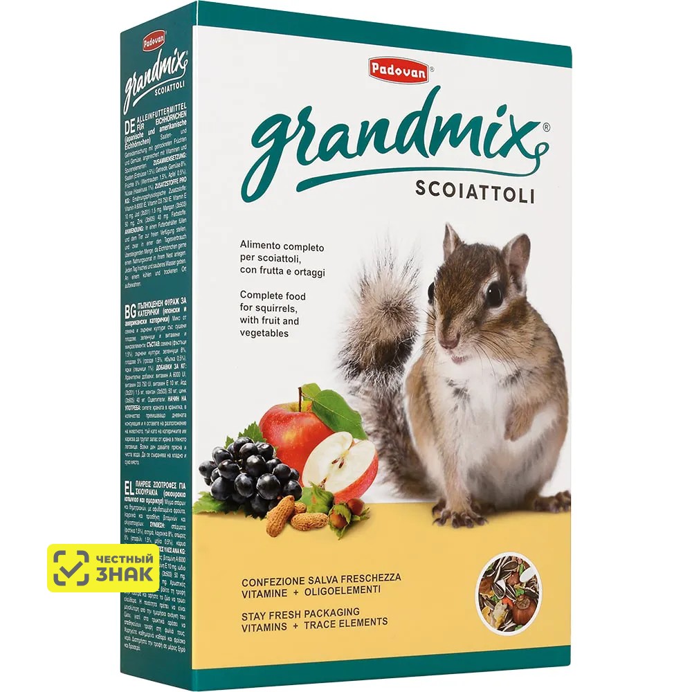 

Padovan Grandmix Scoiattoli Корм для белок и бурундуков, 750 гр.