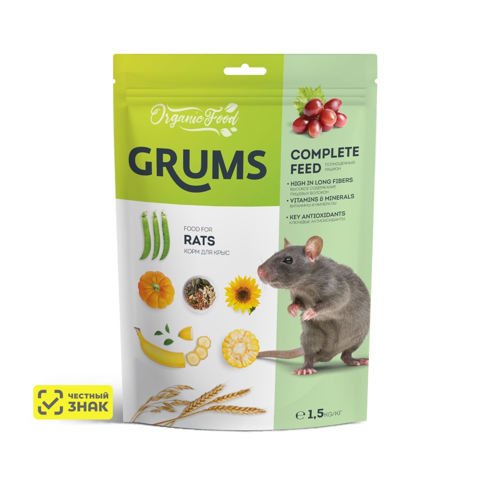 GRUMS Корм для крыс, 1,5 кг