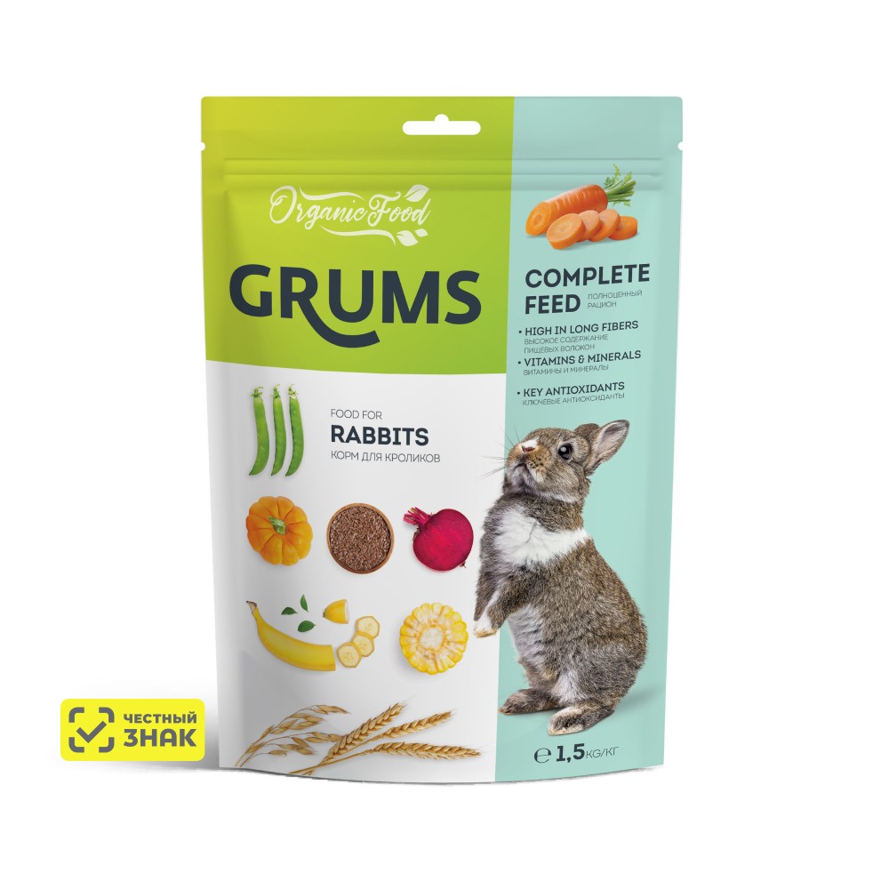 GRUMS Корм для кроликов, 1,5 кг