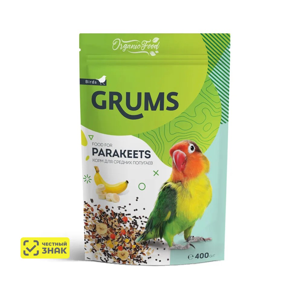 

GRUMS Корм для средних попугаев, 400 гр.