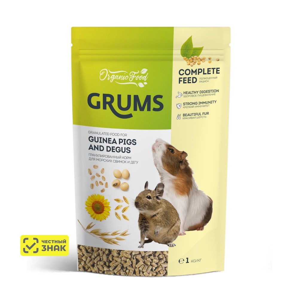 

GRUMS Корм гранулированный для морских свинок и дегу, 1 кг