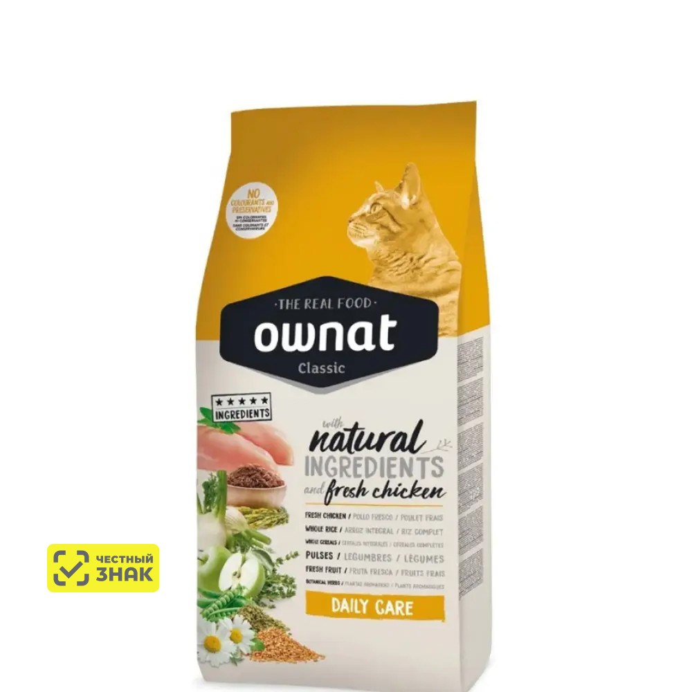 Ownat Classic Сухой корм для кошек Ежедневная забота, с курицей, 1.5 кг