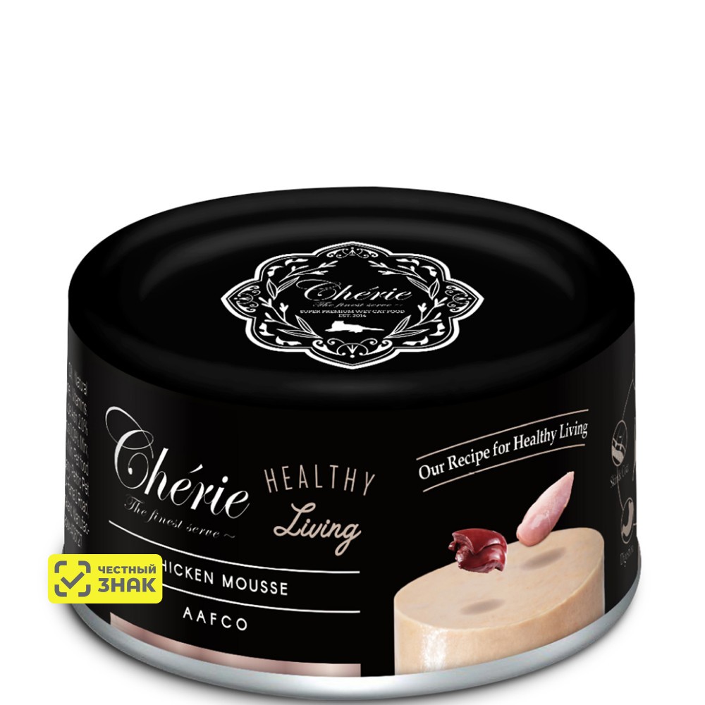 

Pettric Cherie Влажный корм (консервы) для кошек, мусс из курицы, 80 гр.