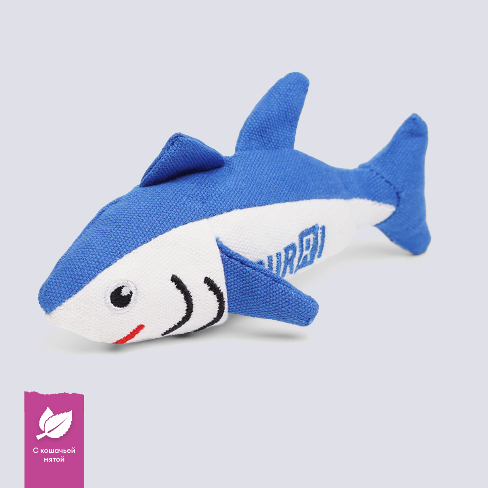 

RURRI Игрушка для кошек Акула, 15х6х4 см, цвет в ассортименте, Разноцветный