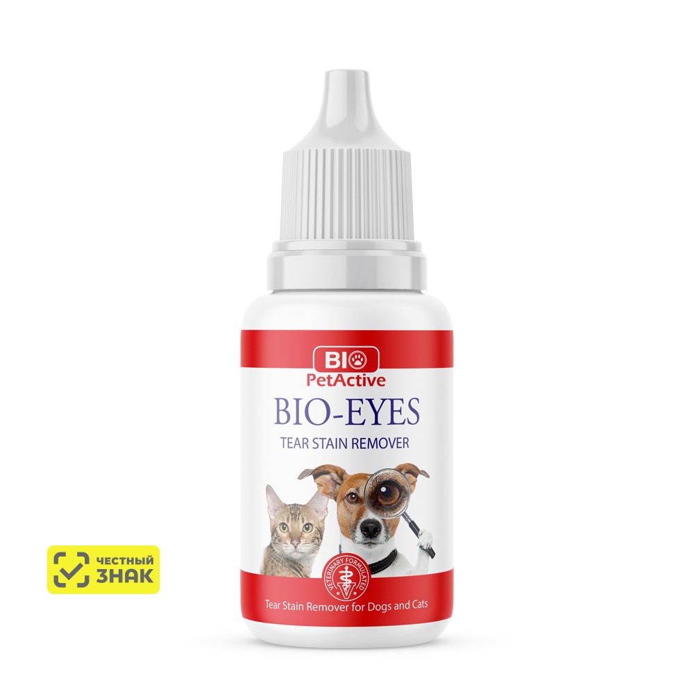 BIOPETACTIVE Bio-Eyes Лосьон для удаления слезных дорожек у кошек и собак, 50 мл