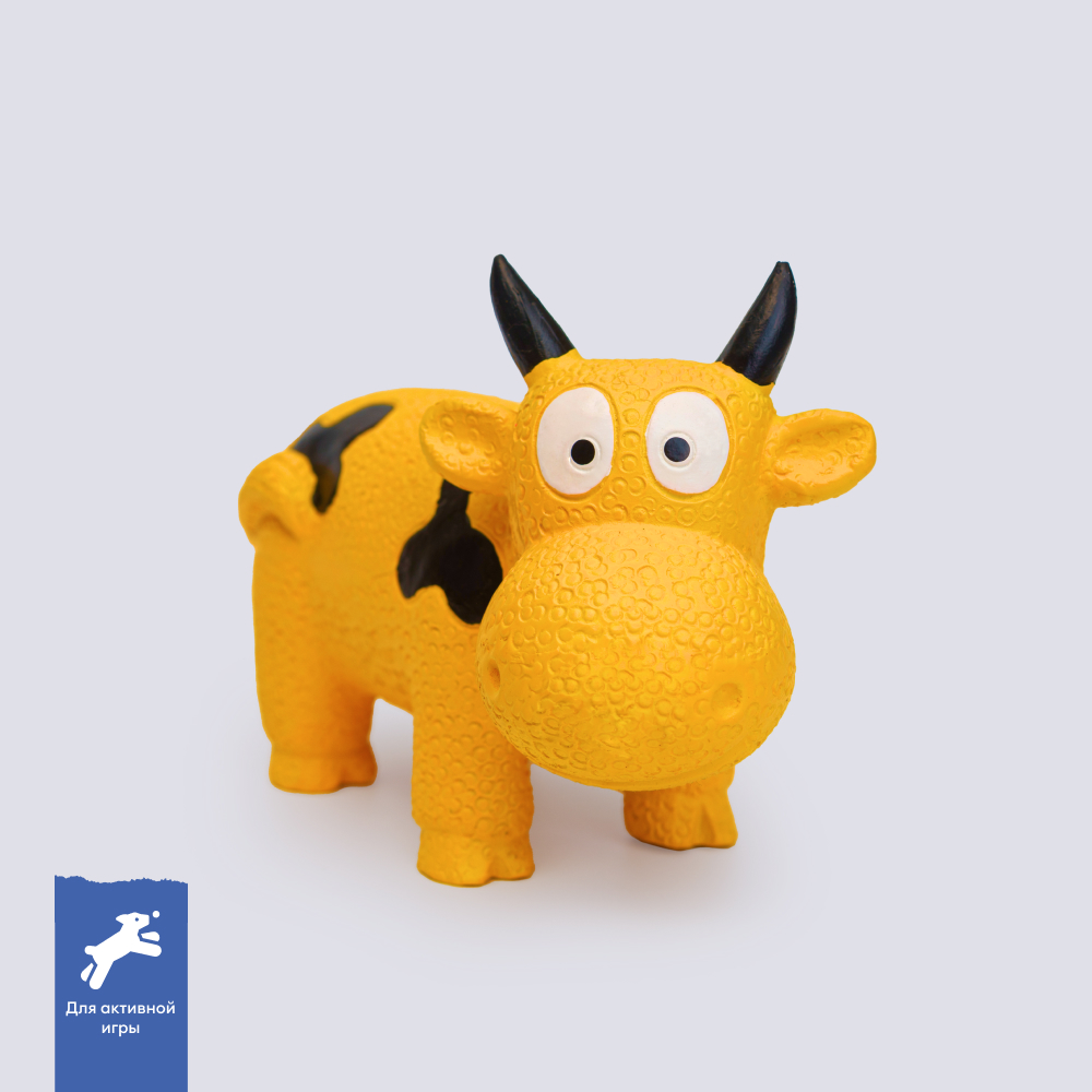 RURRI Игрушка из латекса для собак Корова, 15,5х7х10,5 см